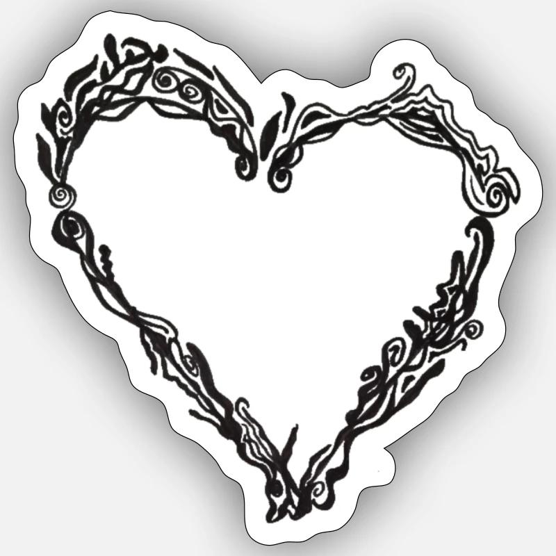 Cœur - Sticker taille S (10 x 10 cm) - blanc mat