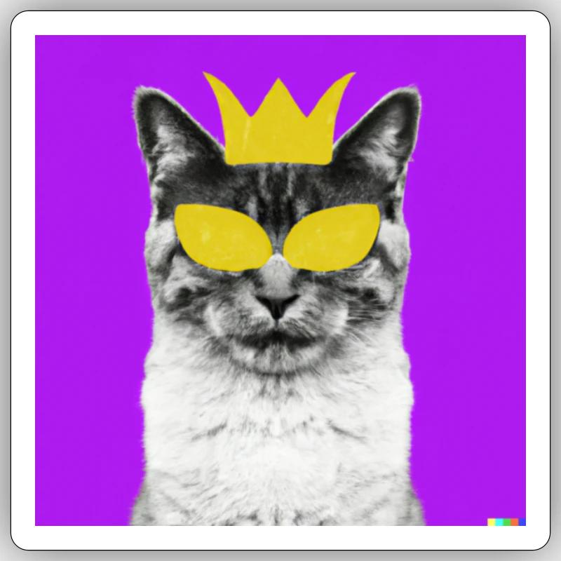 Chat aveugle 1 Sticker taille S (10 x 10 cm)