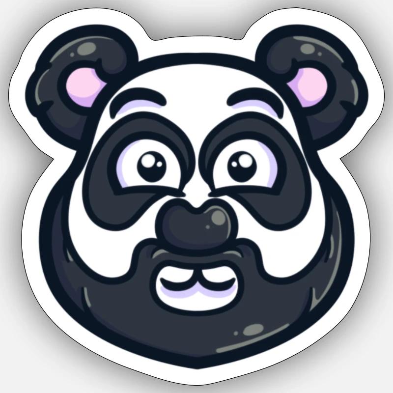 Bärtiger Bär Sticker Größe S (10 x 10 cm)