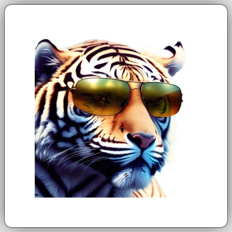 Tiger Wow Sticker Größe S (10 x 10 cm)