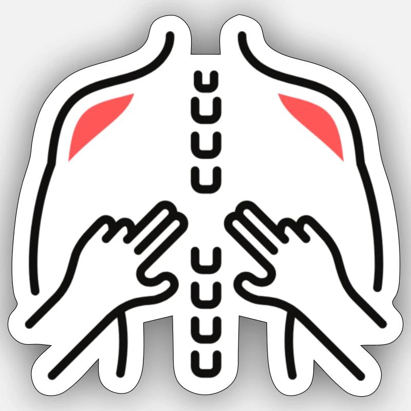 Massage relax Physio - Sticker Größe S (10 x 10 cm) - Mattweiß