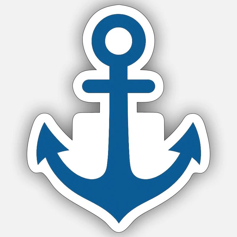  Anker Design  - Sticker Größe S (10 x 10 cm) - Mattweiß