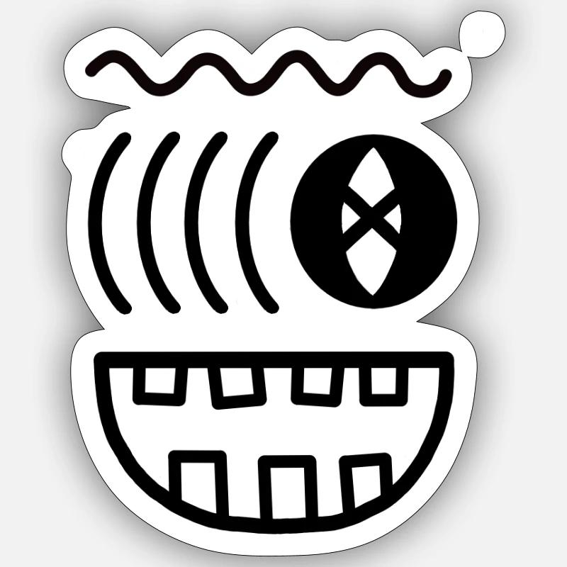 Wavy monster face Sticker size S (10 x 10 cm)