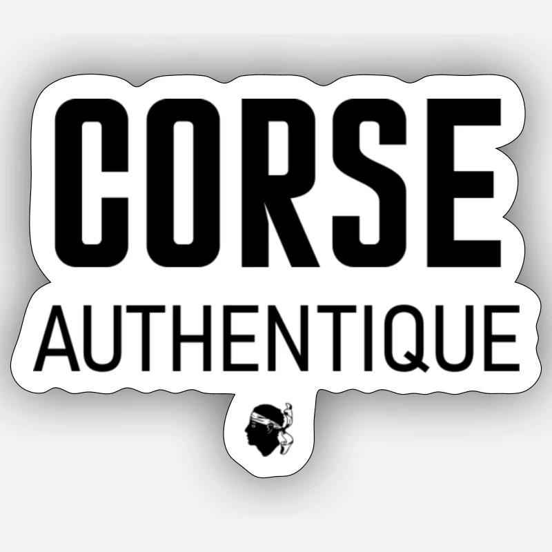 Corse authentique - Sticker taille S (10 x 10 cm) - blanc mat