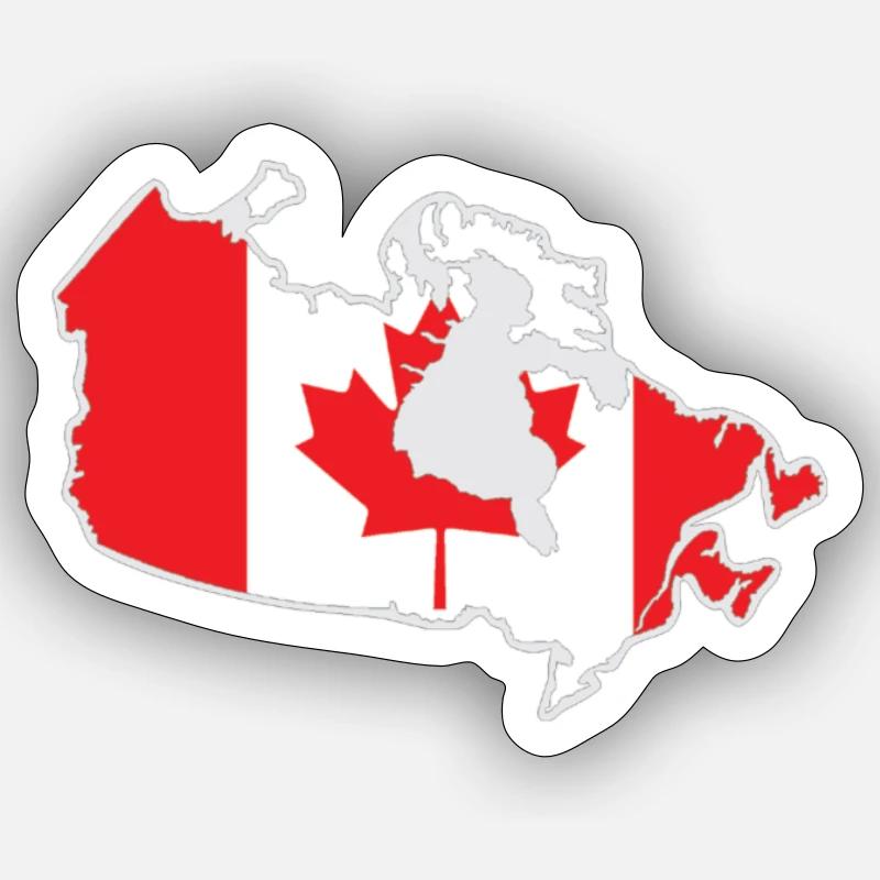 Kanada Flagge - Sticker Größe S (10 x 10 cm) - Mattweiß