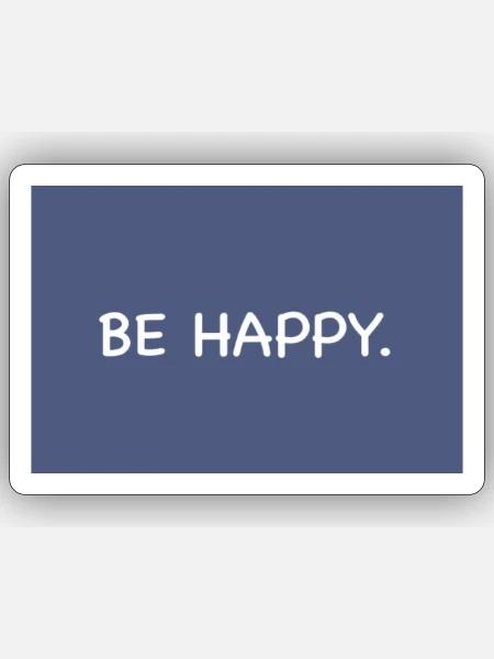 Happy - Sticker Größe S (10 x 10 cm) - Mattweiß