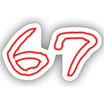 67 - Sticker size S (10 x 10 cm) - white matte - Front