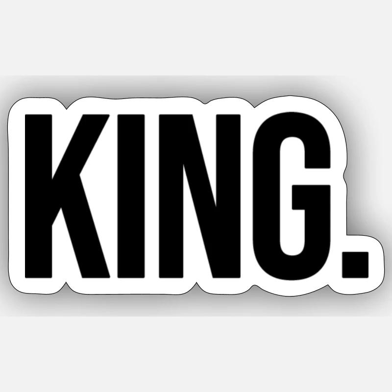 king - Sticker Größe S (10 x 10 cm) - Mattweiß