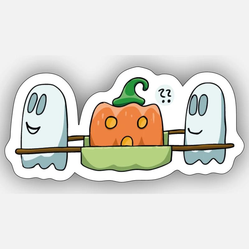 Autocollant de vol de citrouille - Sticker taille S (10 x 10 cm) - blanc mat