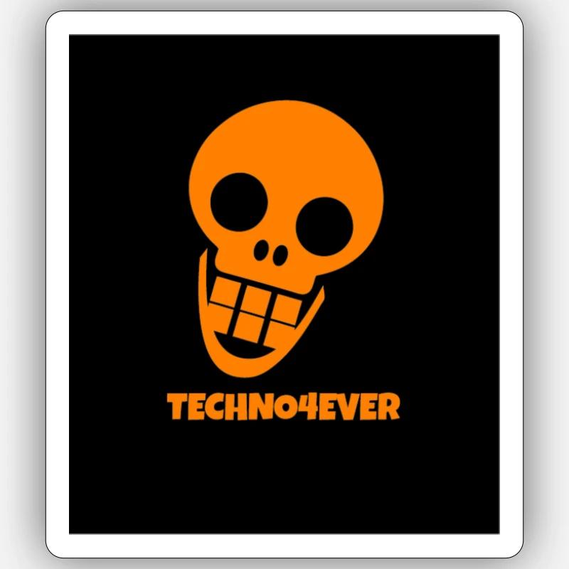 Techno4ever Orange Sticker size S (10 x 10 cm)