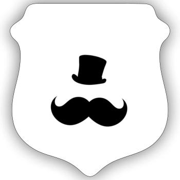 Homme avec chapeau dans les armoiries - Sticker taille S (10 x 10 cm) - blanc mat - Devant
