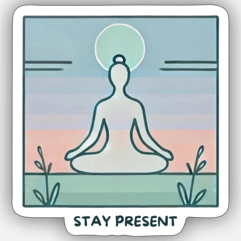 Restez présent Sticker taille S (10 x 10 cm)