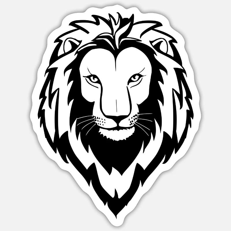 Löwe - Sticker size S (10 x 10 cm) - white matte