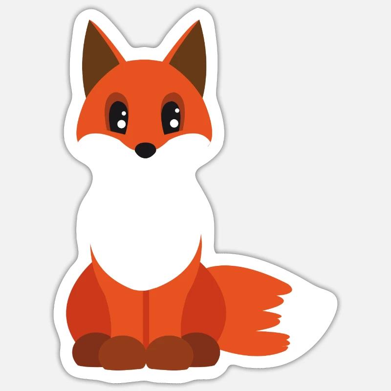 Fuchs - Sticker Größe S (10 x 10 cm) - Mattweiß