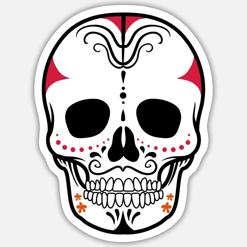 skull - Sticker taille S (10 x 10 cm) - blanc mat