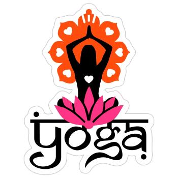 YOGA - Sticker taille S (10 x 10 cm) - blanc mat - Devant