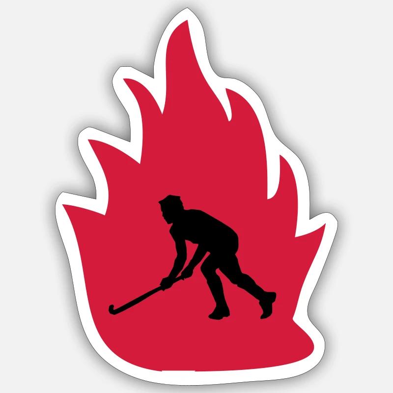 Feu de floorball - Sticker taille S (10 x 10 cm) - blanc mat