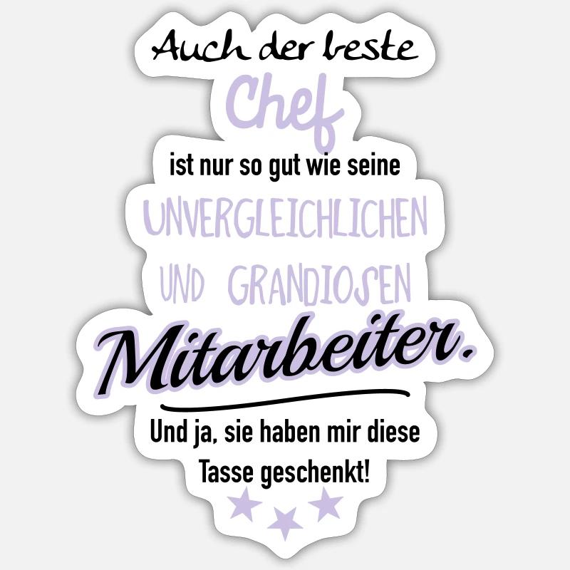 bester Chef grandiose Mitarbeiter Sticker Größe S (10 x 10 cm)