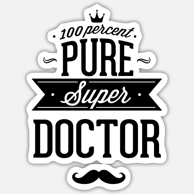 100 % médecin - Sticker taille S (10 x 10 cm) - blanc mat