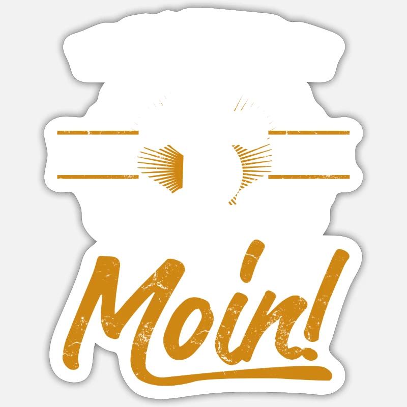 In Hamburch sagt man Moin – Maritimes Design - Sticker Größe S (10 x 10 cm) - Mattweiß