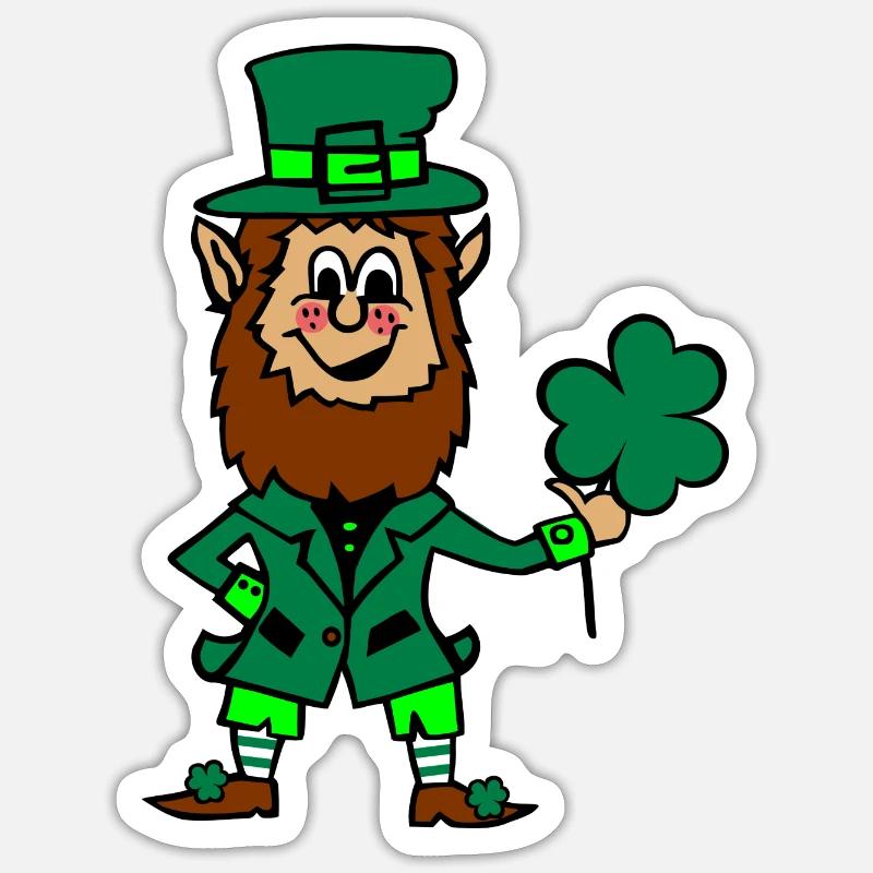 Irish Leprechaun - Sticker taille S (10 x 10 cm) - blanc mat