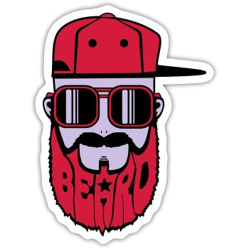 logo beard hiphop - Sticker taille S (10 x 10 cm) - blanc mat - Devant