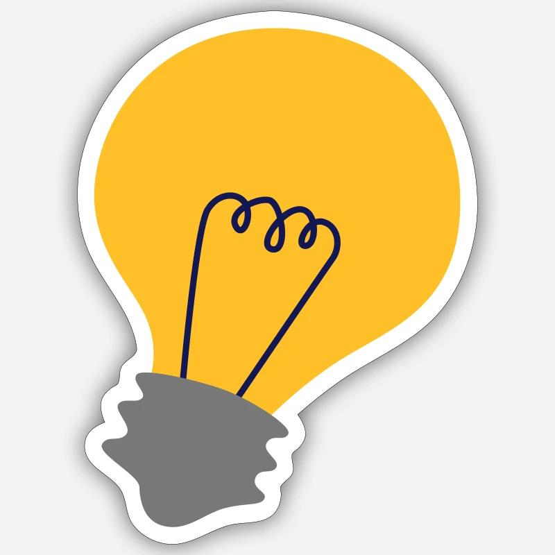 light bulb - Sticker size S (10 x 10 cm) - white matte