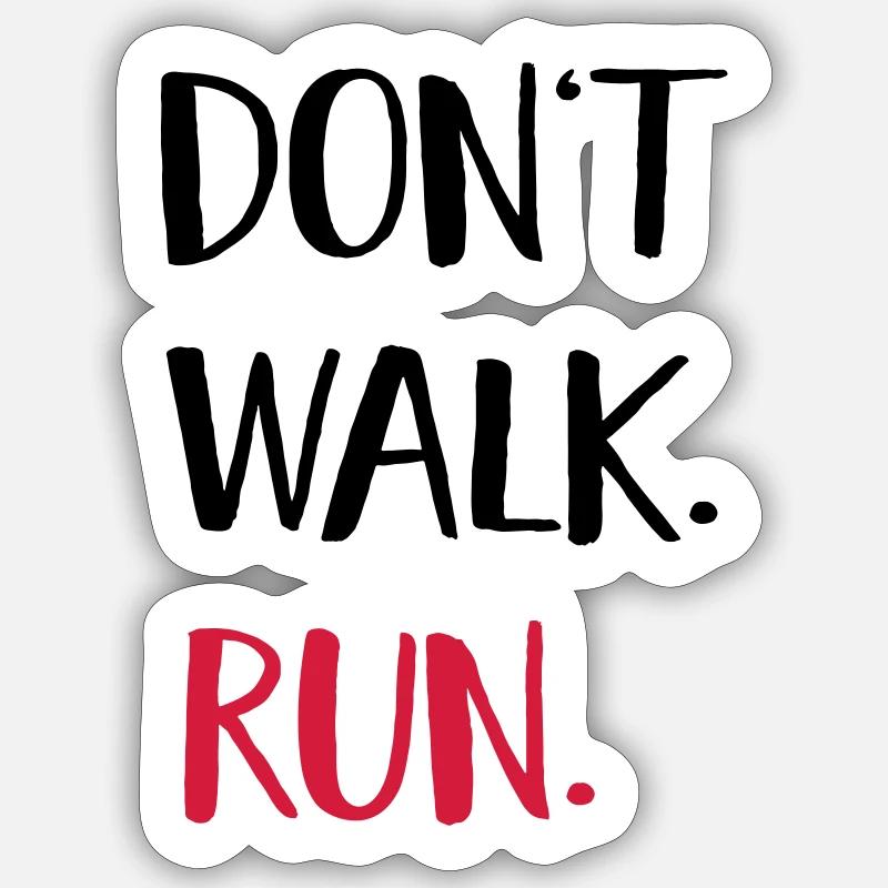run - Sticker size S (10 x 10 cm) - white matte