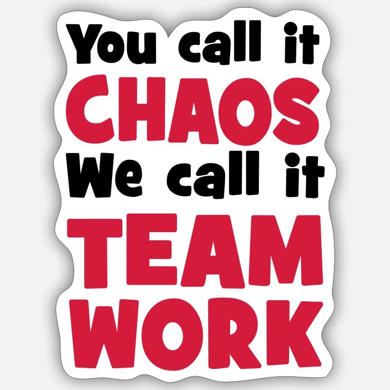 Teamwork - Sticker Größe S (10 x 10 cm) - Mattweiß