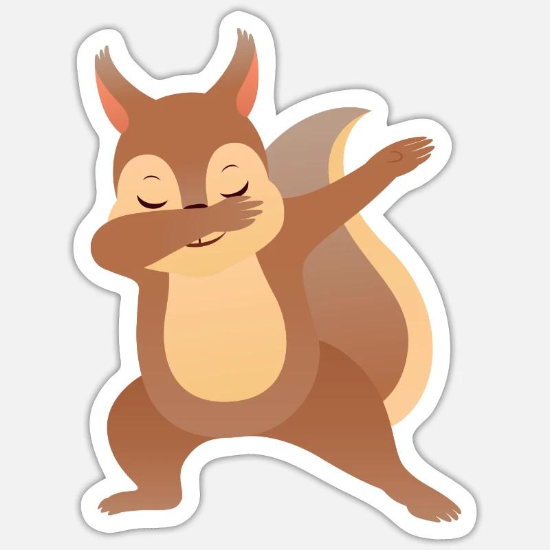 Squirrel Dab Dance - Cool Gift Sticker Größe S (10 x 10 cm)