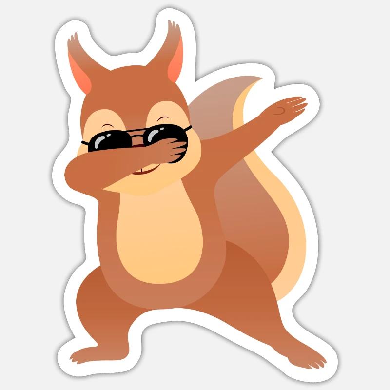 Dab Dabbing Eichhörnchen Mit Sonnenbrille Sticker Größe S (10 x 10 cm)