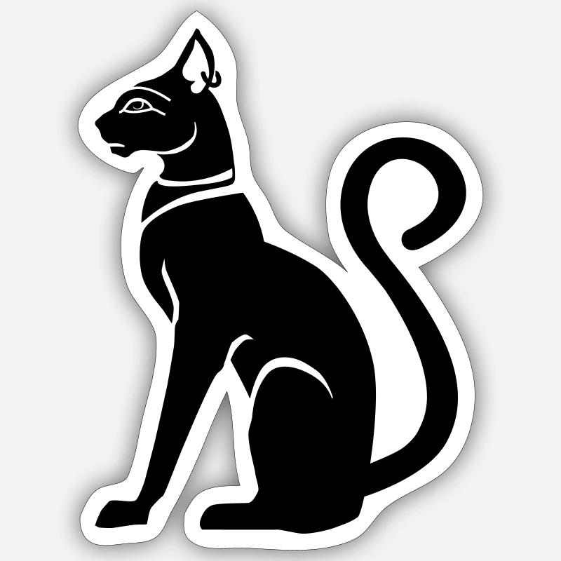 Bastet - déesse chat dans l'Egypte ancienne Sticker taille S (10 x 10 cm)