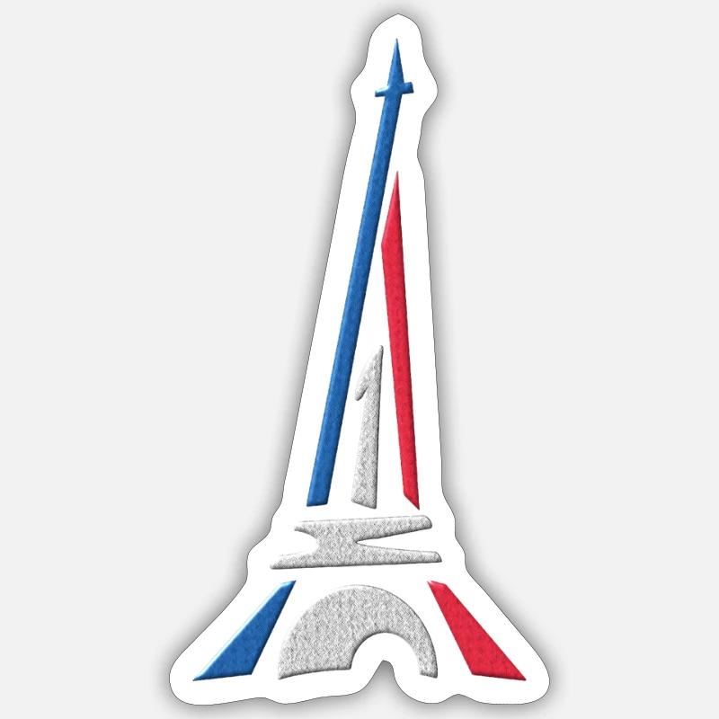 Paris und der Turm Effeil - Sticker Größe S (10 x 10 cm) - Mattweiß