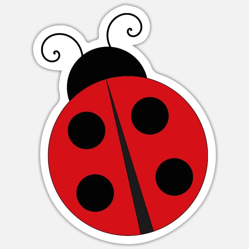 Coccinelle Ladybug - Sticker taille S (10 x 10 cm) - blanc mat