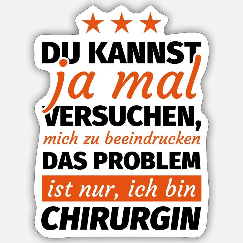 Chirurgin - Sticker Größe S (10 x 10 cm) - Mattweiß