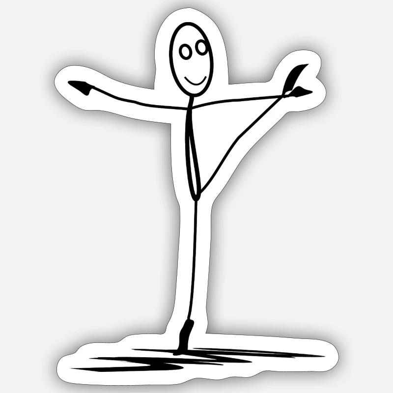 ballet - Sticker taille S (10 x 10 cm) - blanc mat