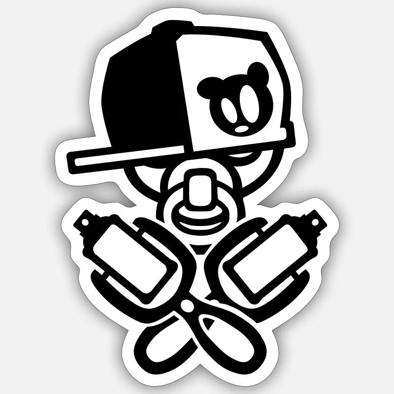 baby graffiti - Sticker Größe S (10 x 10 cm) - Mattweiß