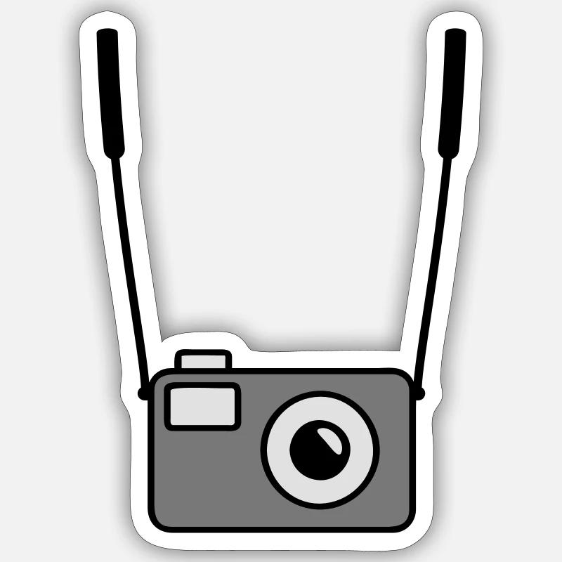 camera - Sticker Größe S (10 x 10 cm) - Mattweiß
