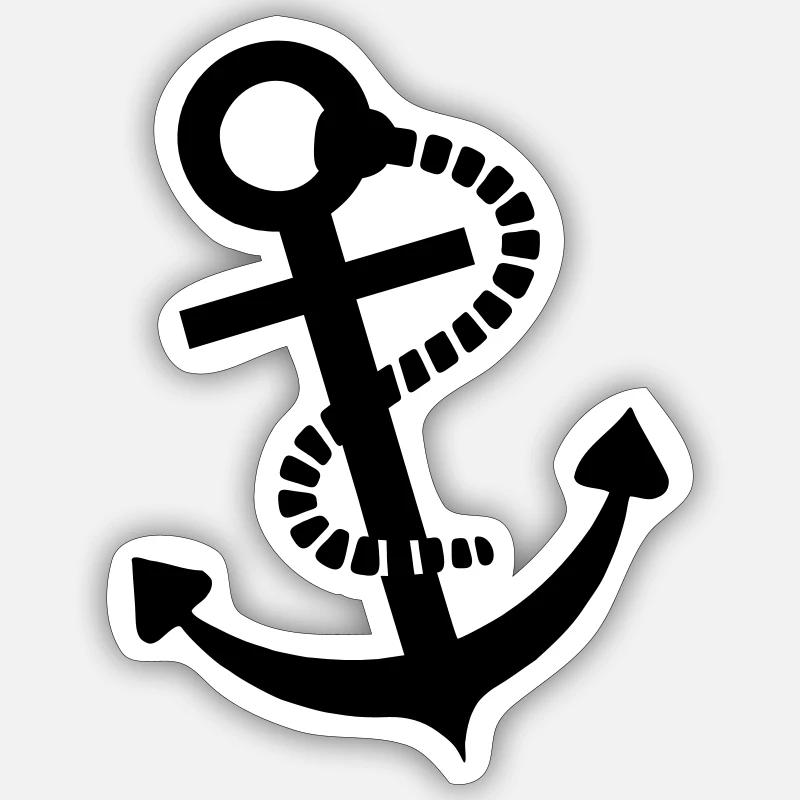 Anker - Sticker Größe S (10 x 10 cm) - Mattweiß