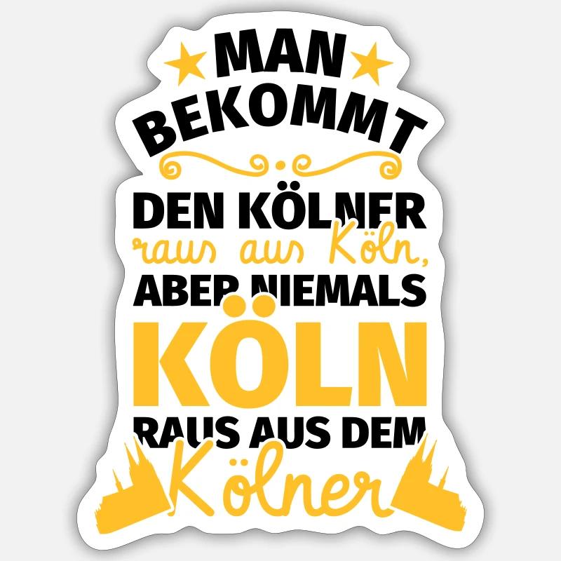 Köln lustige Sprüche Köln Geschenk Kölner - Sticker Größe S (10 x 10 cm) - Mattweiß
