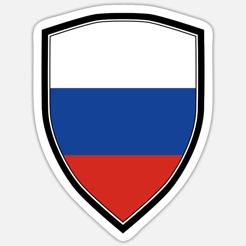 DRAPEAU BLASON DE LA RUSSIE Sticker taille S (10 x 10 cm)