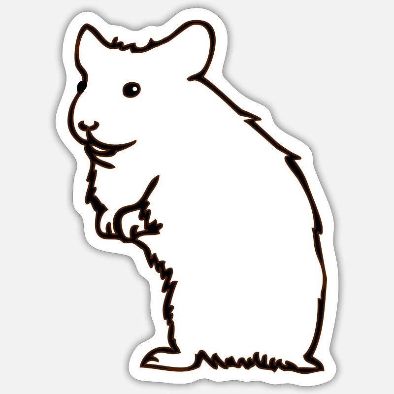 Hamster - Sticker Größe S (10 x 10 cm) - Mattweiß