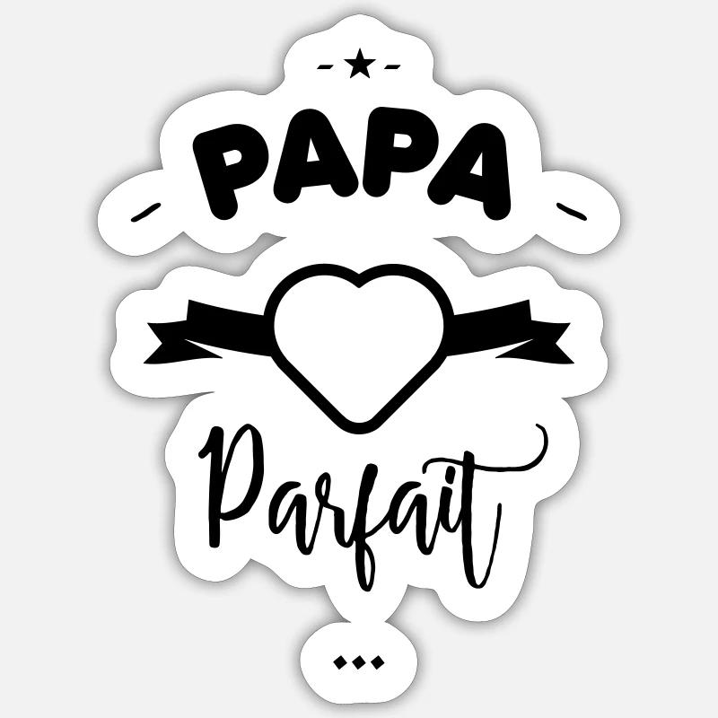 Papa parfait - - Sticker taille S (10 x 10 cm) - blanc mat
