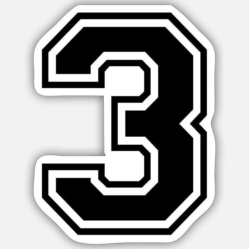 3 - Sticker Größe S (10 x 10 cm) - Mattweiß