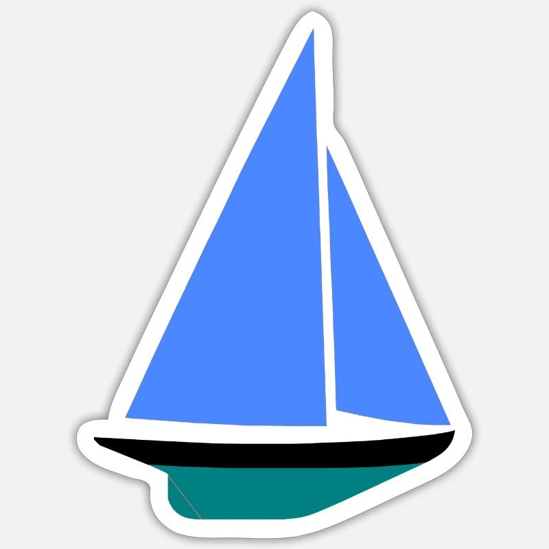 Segelboot - Sticker taille S (10 x 10 cm) - blanc mat