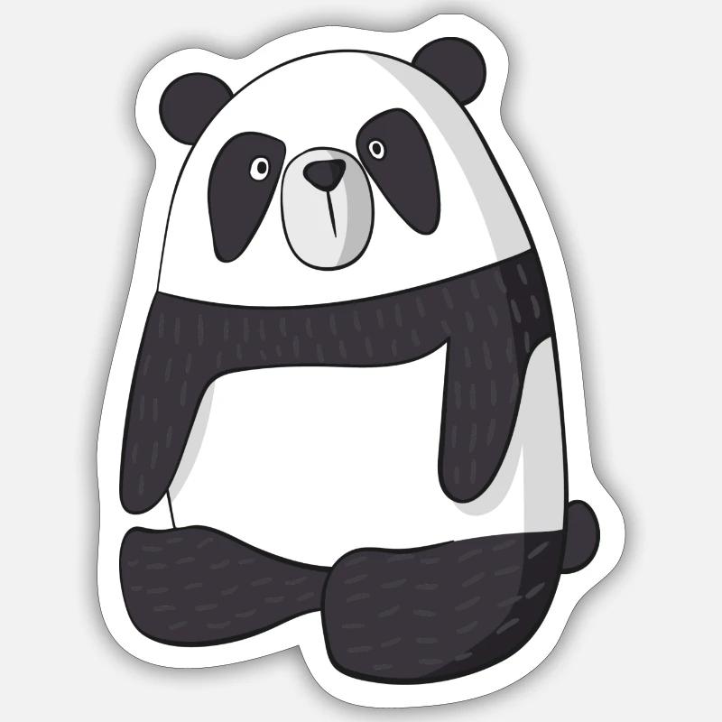 Panda - Sticker taille S (10 x 10 cm) - blanc mat