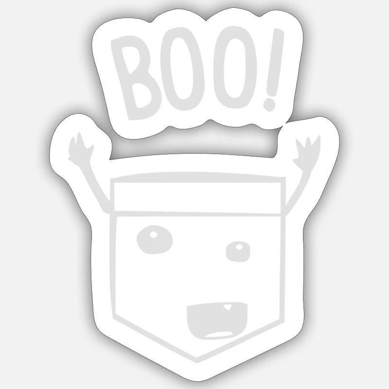 boo dans une poche - Sticker taille S (10 x 10 cm) - blanc mat