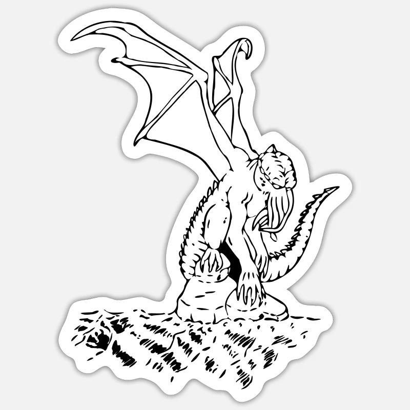 cthulhu02 - Sticker Größe S (10 x 10 cm) - Mattweiß