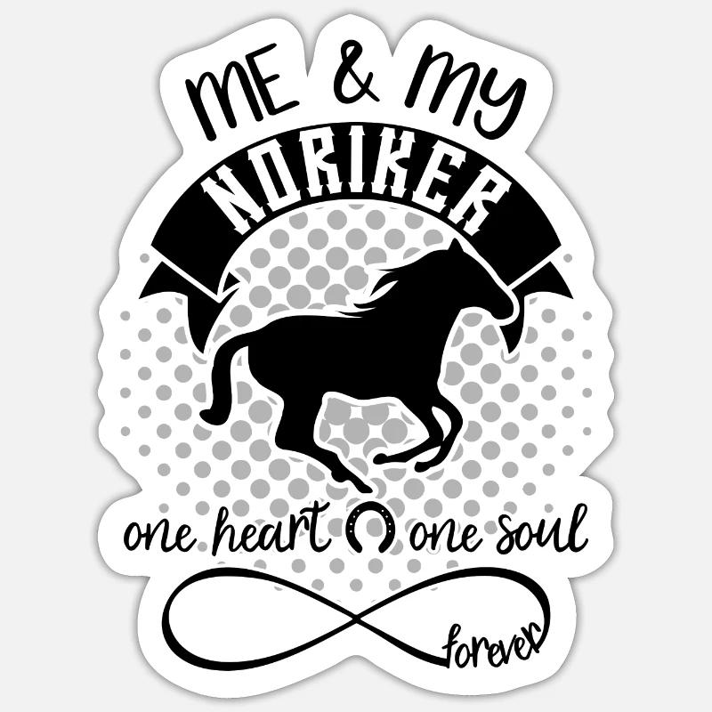 Cheval Noriker - Sticker taille S (10 x 10 cm) - blanc mat