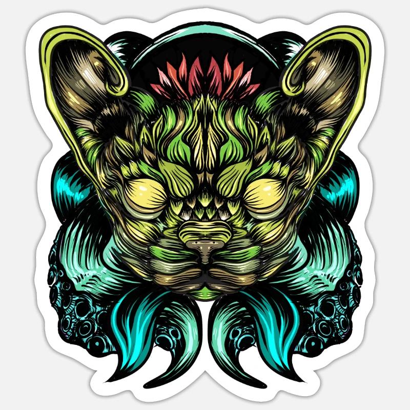 Katze oder Hund? Sticker Größe S (10 x 10 cm)